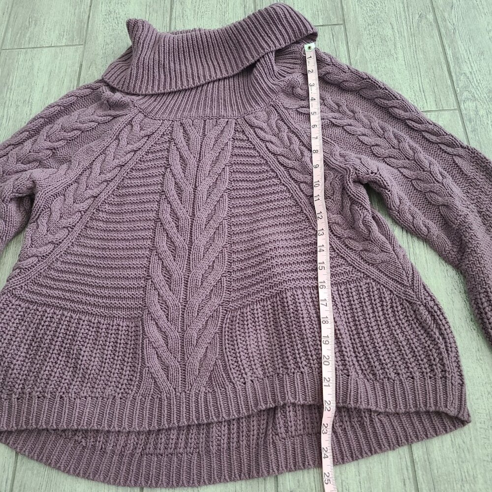Express Women's Cable Knit Turtleneck Sweater Purple Size Large - Picture 5 of 9